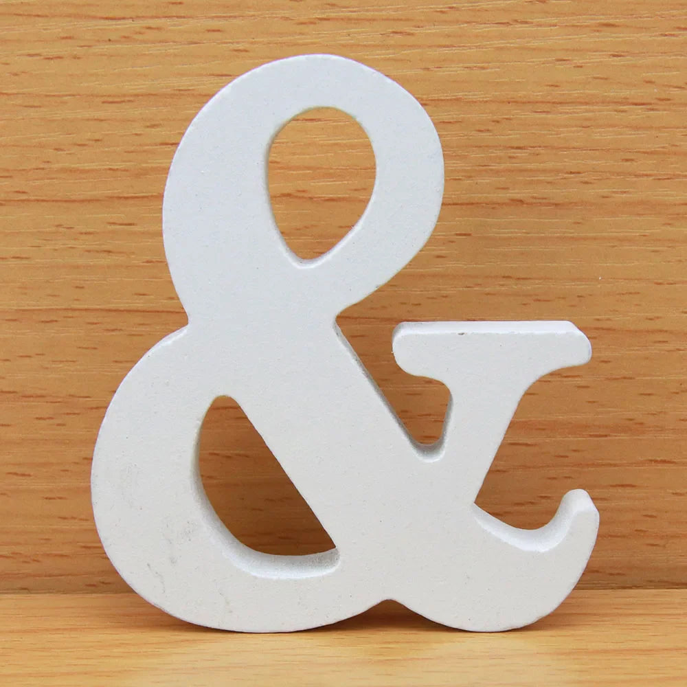 8 CM White Wooden Letters