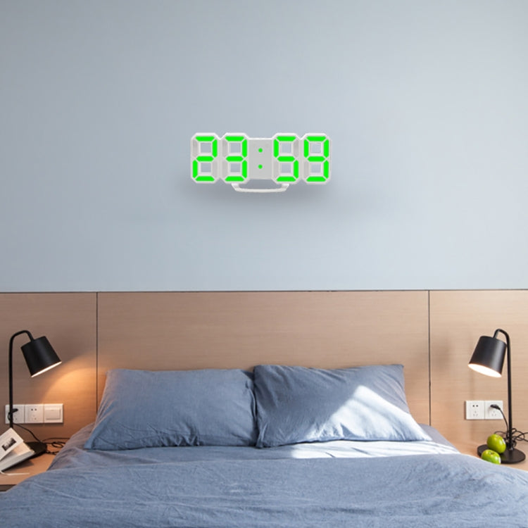 Multi-Function Large 3D LED Digital Wall Alarm Clock with Snooze Function, 12/24 Hours Display for Home, Kitchen, Office, DC 5V, CE Certificated, White Body White Characters, White Body Green Characters, White Body Blue Characters
