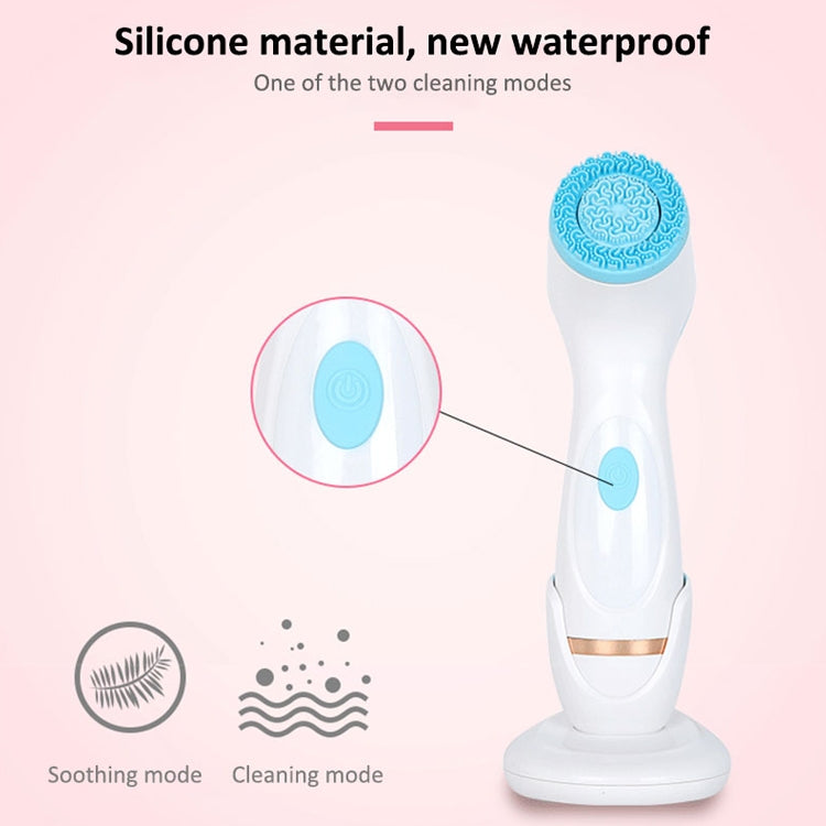 CNaier AE-868 Battery-powered Silicone Ultrasonic Vibration Face Skin Care Electric Facial Cleanser (Pink)