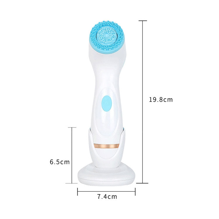 CNaier AE-868 Battery-powered Silicone Ultrasonic Vibration Face Skin Care Electric Facial Cleanser (Blue)
