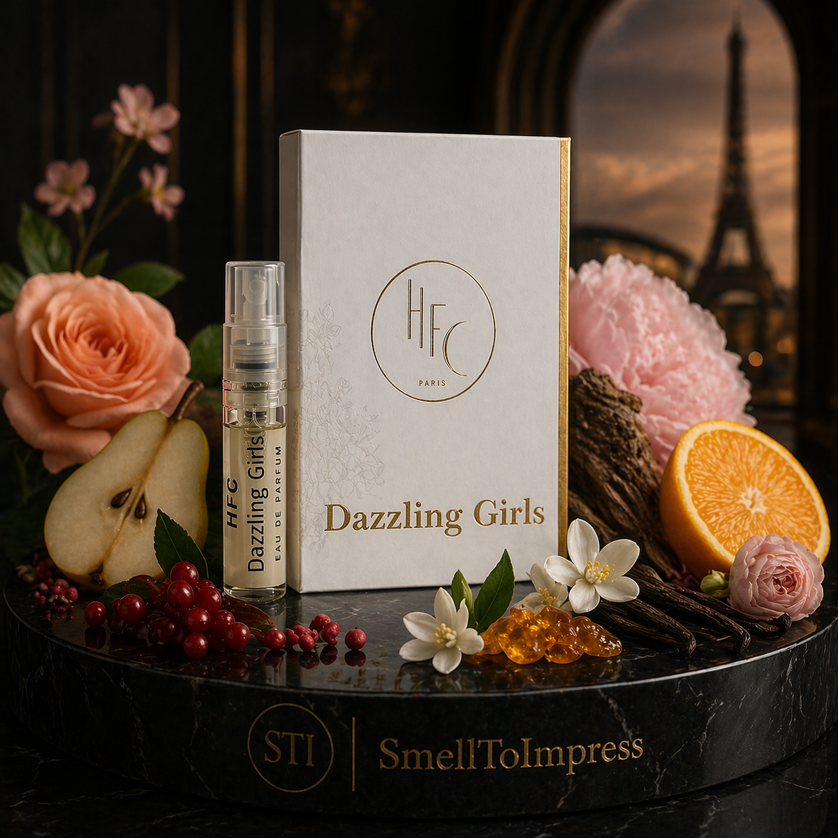 HFC Paris Dazzling Girls 2.5ml 0.07 fl. oz. official perfume sample fragrance tester
