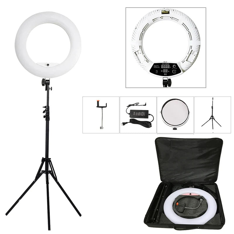 LED Ring lamp FD-480II Beauty Studio LED Ring Light LED lamp Bio-color Video Makeup Lighting + stand (2M)+ bag Photography light