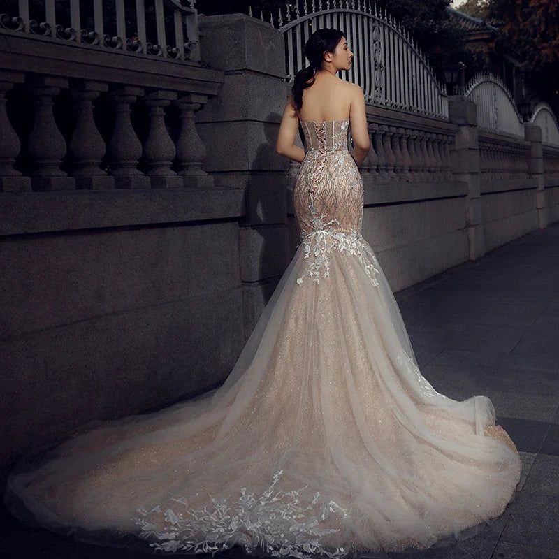 RSM66349 Luxury Elegant Wedding Dress Party Dresses Mermaid Sweetheart Wedding Gown