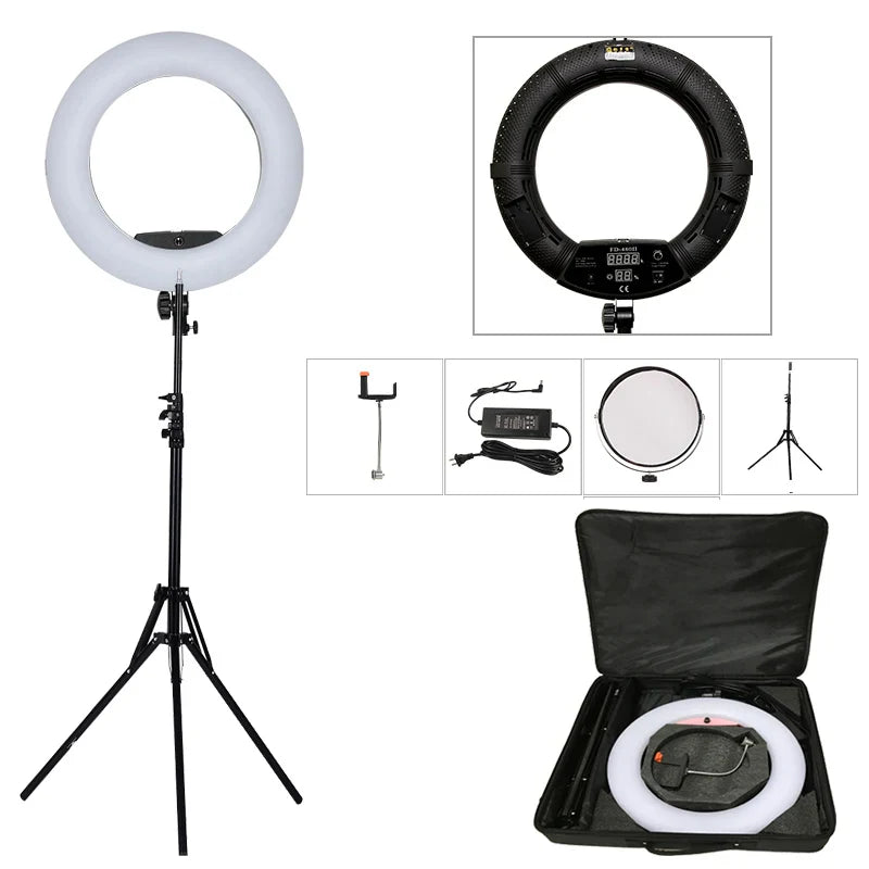LED Ring lamp FD-480II Beauty Studio LED Ring Light LED lamp Bio-color Video Makeup Lighting + stand (2M)+ bag Photography light