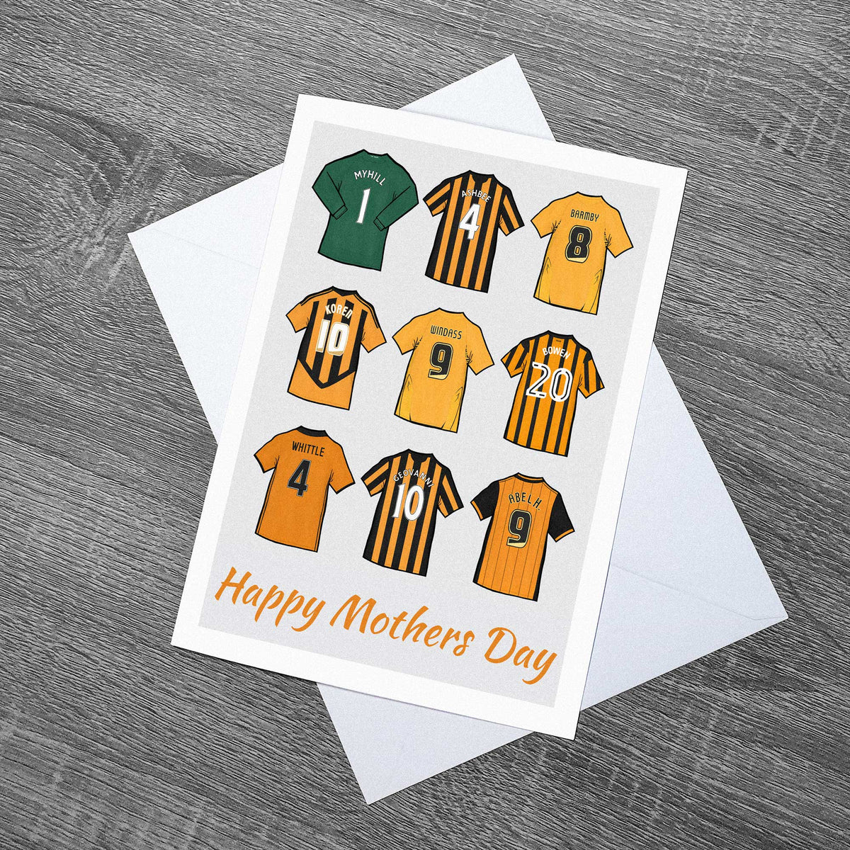 Hull Legends Shirts Birthday, Fathers Day, Mothers Day Football Card With Envelope