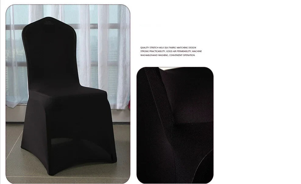 Grainbuds Wedding Dinning Chair Seat Covers High Stretch Solid Color Hotel Banquet Seat Cover Stretch Event Party Polyester Set