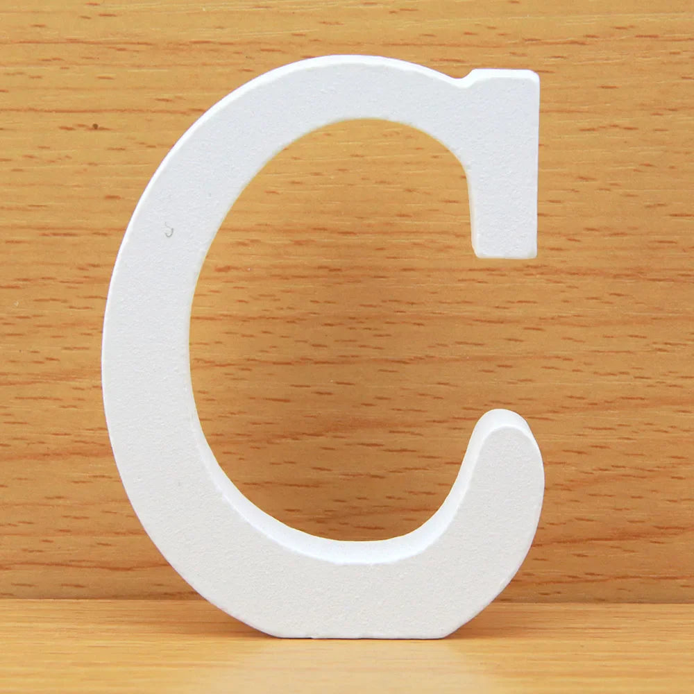 8 CM White Wooden Letters