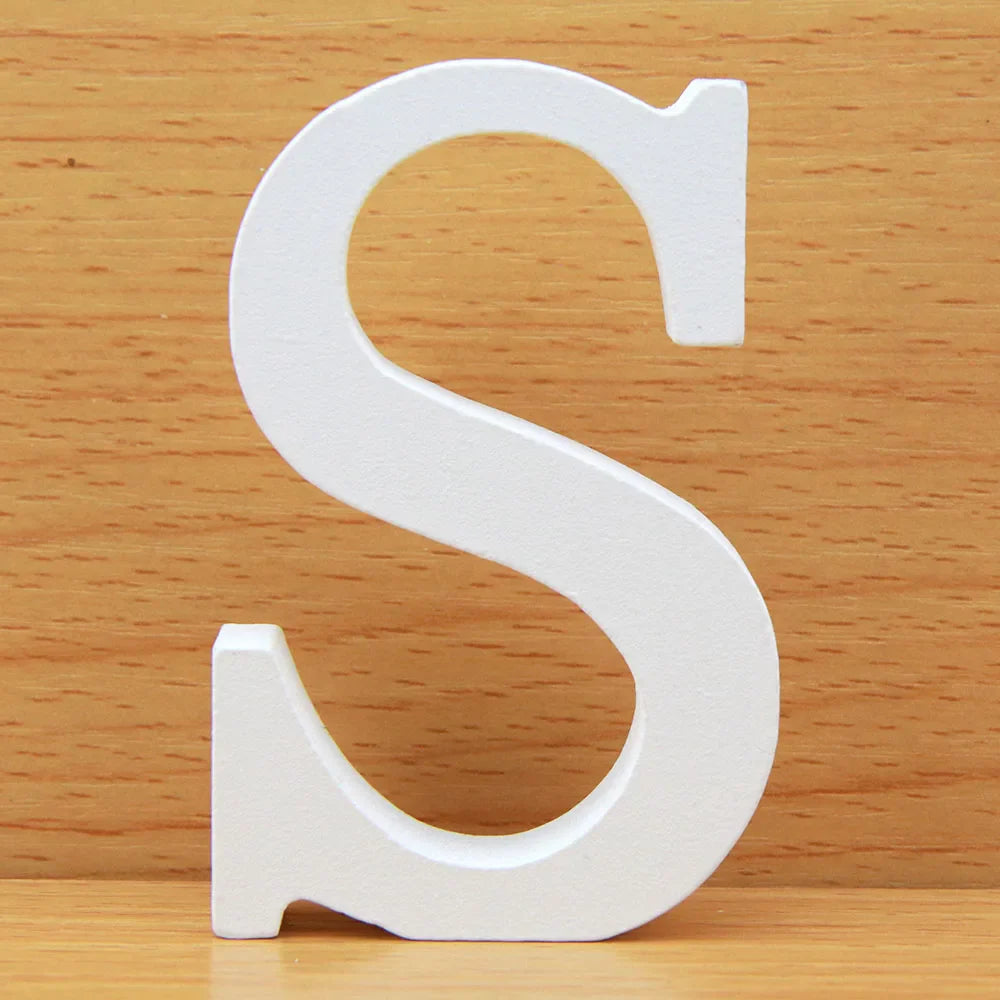 8 CM White Wooden Letters