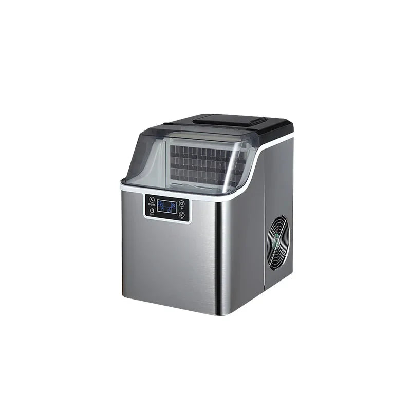 Hicon Countertop Ice Maker Machine 1 Gallon Auto Self-Cleaning Square Ice 44Lbs/24H 24 Pcs Ice Cubes in 15 Mins with Ice Scoop