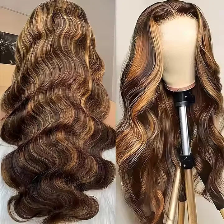 Wholesale Highlight Color 5x5 HD Transparent Lace Frontal Wig Raw Brazilian Virgin Hair Wig Cuticle Aligned 100% Human Hair Wigs