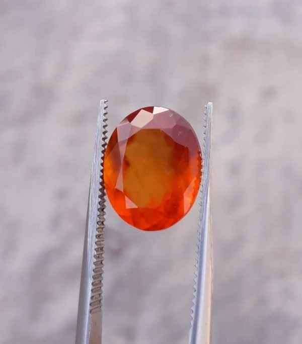 5.7ct Hessonite Garnet - Natural Faceted Hessonite Gem - 12.3x10mm
