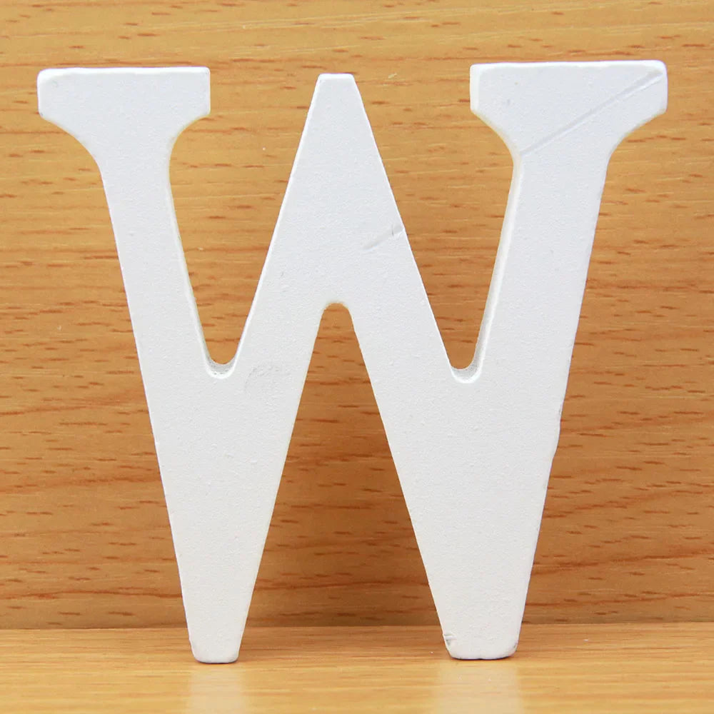 8 CM White Wooden Letters