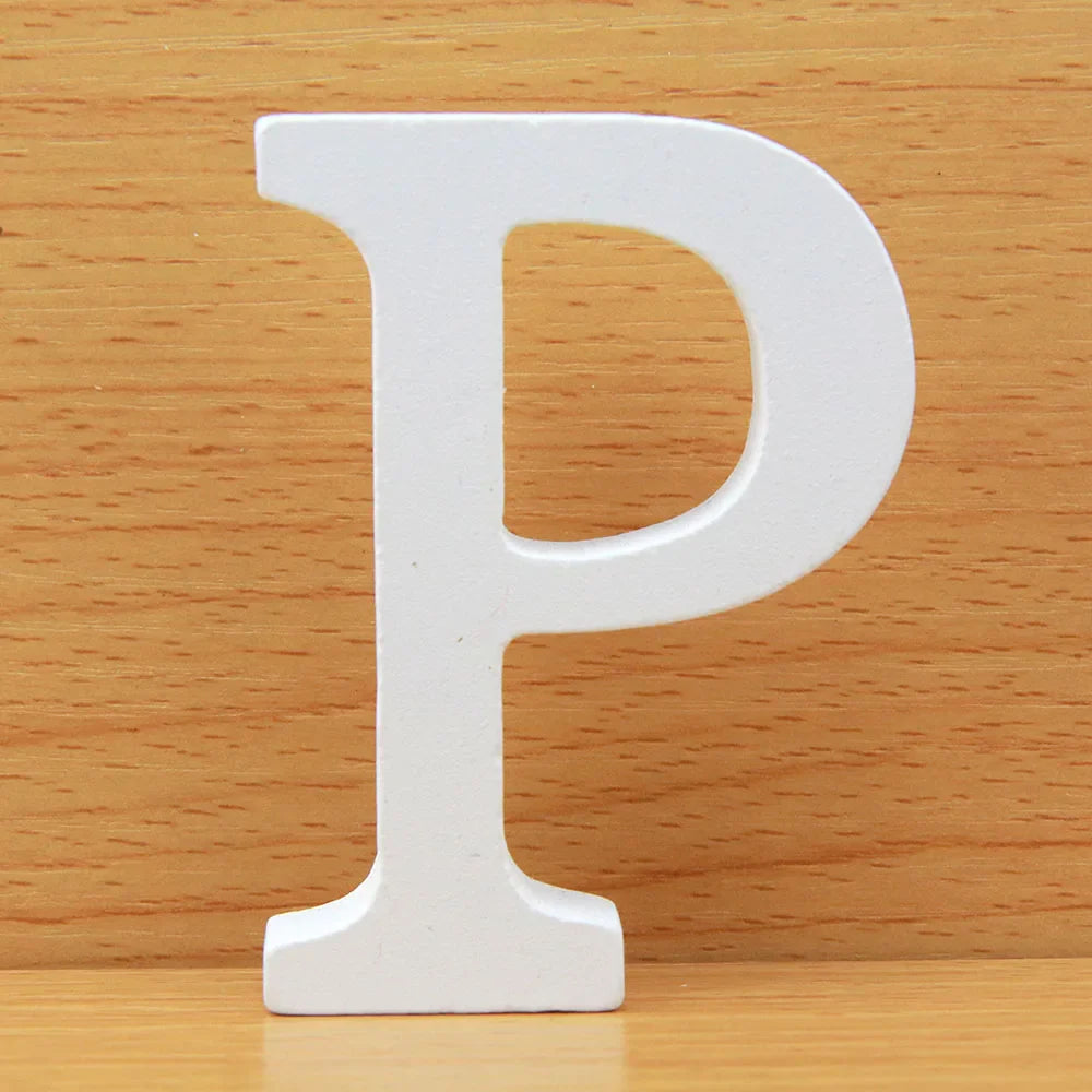 8 CM White Wooden Letters