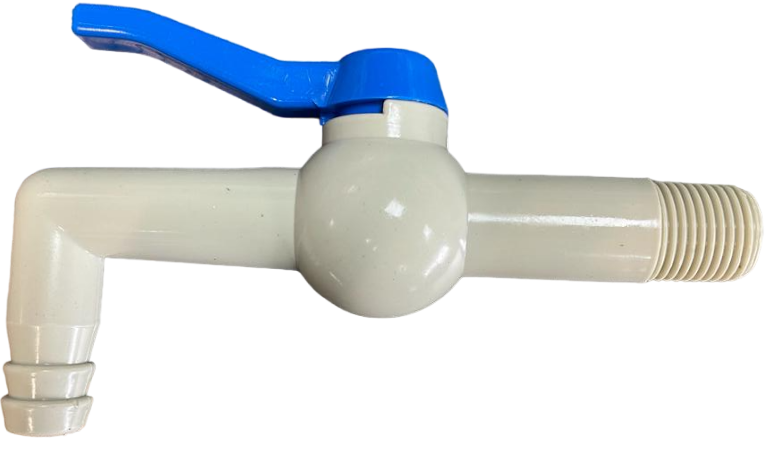 PP Tap 90 Degree With 1/2" BSPM Inlet 150mm