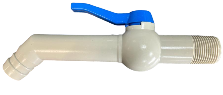 PP Tap 45 Degree With 3/4" BSPM Inlet 190mm