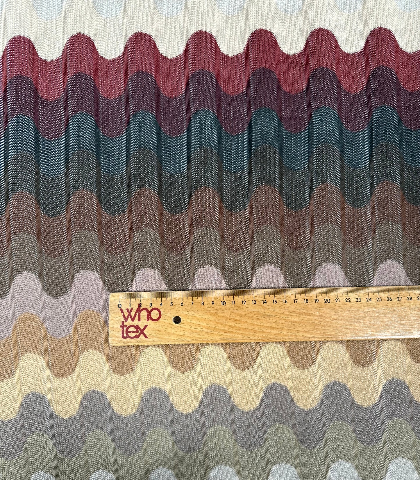 Multitone Wave Mesh Knit Fabric
