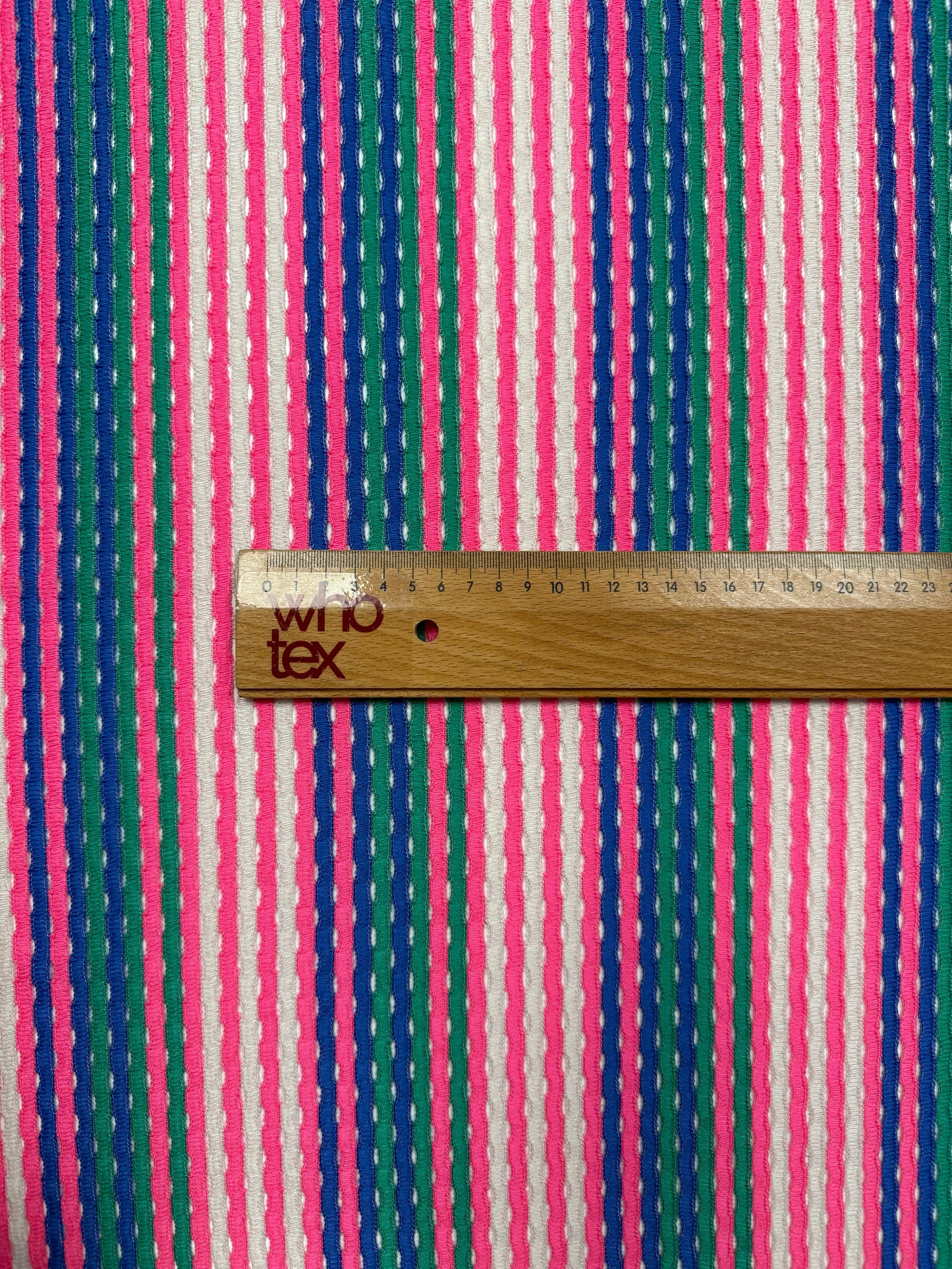 Multicolour Stripe Mesh Knit Fabric by the Metre