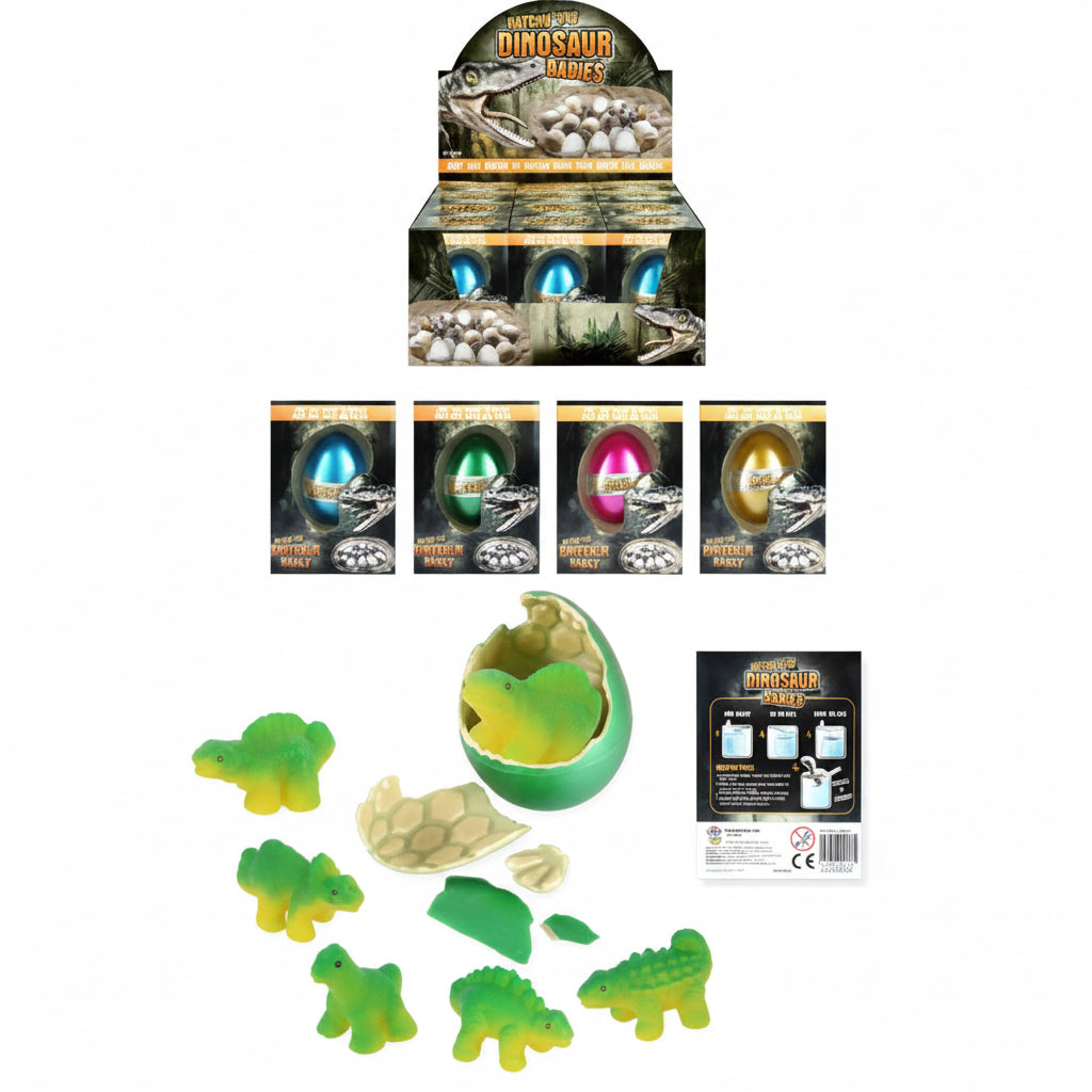 Metallic hatching dinosaur egg