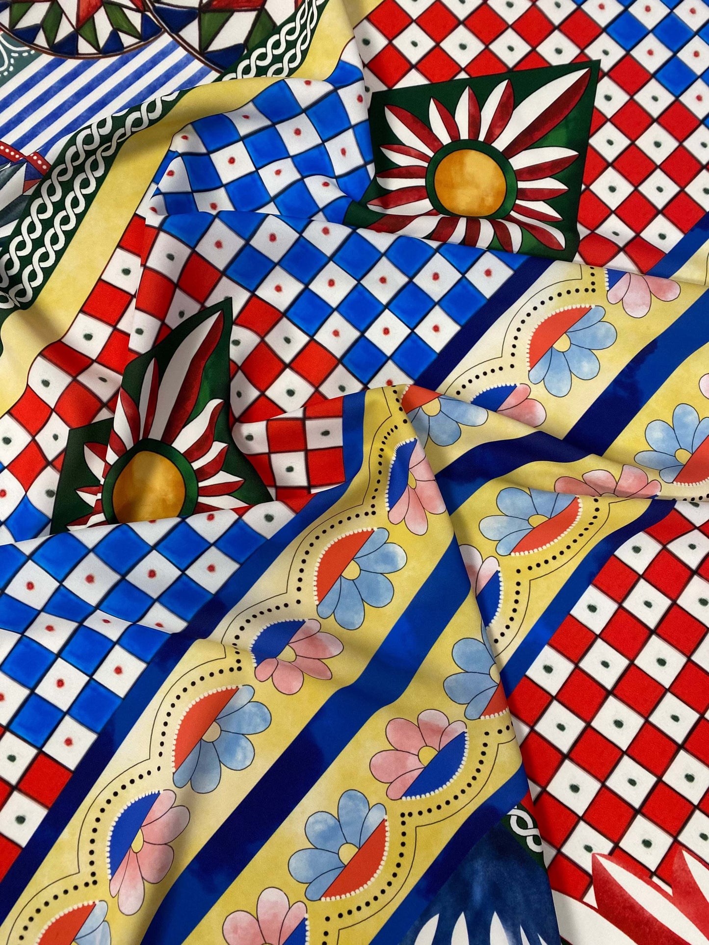 Sicilian Caretto Pattern Fabric by Metre