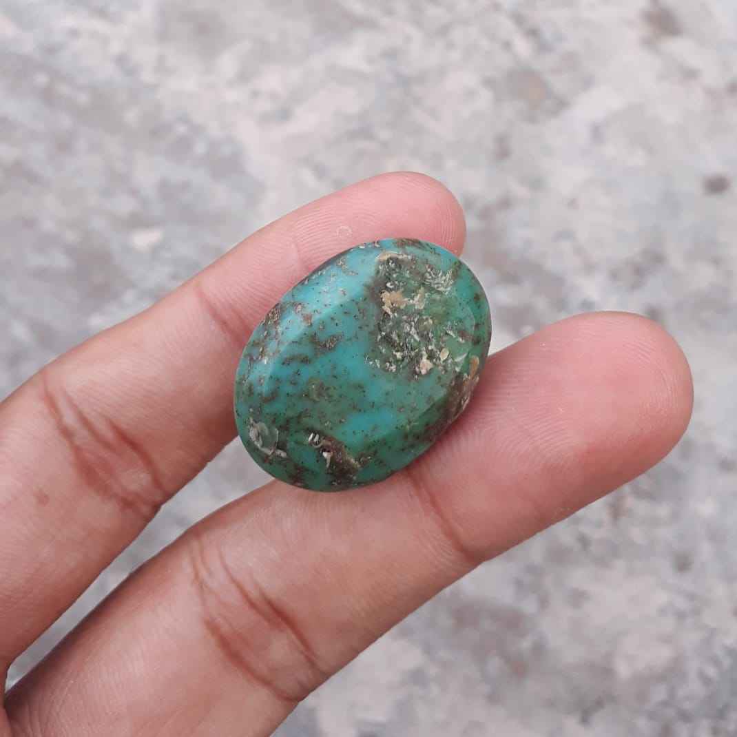 Natural Turquoise Green Matrix with Pyrite, Shajri Feroza, Oval Shape, Real Firoza Stone,Dimensions-27x21mm