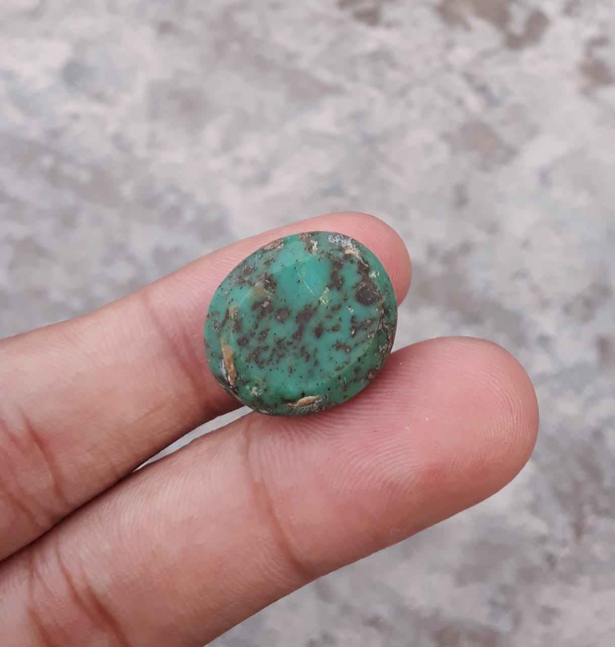 24ct Natural Turquoise, Green Matrix Turquoise, Shajri Feroza, Real Firoza Stone,Dimensions 21x18mm