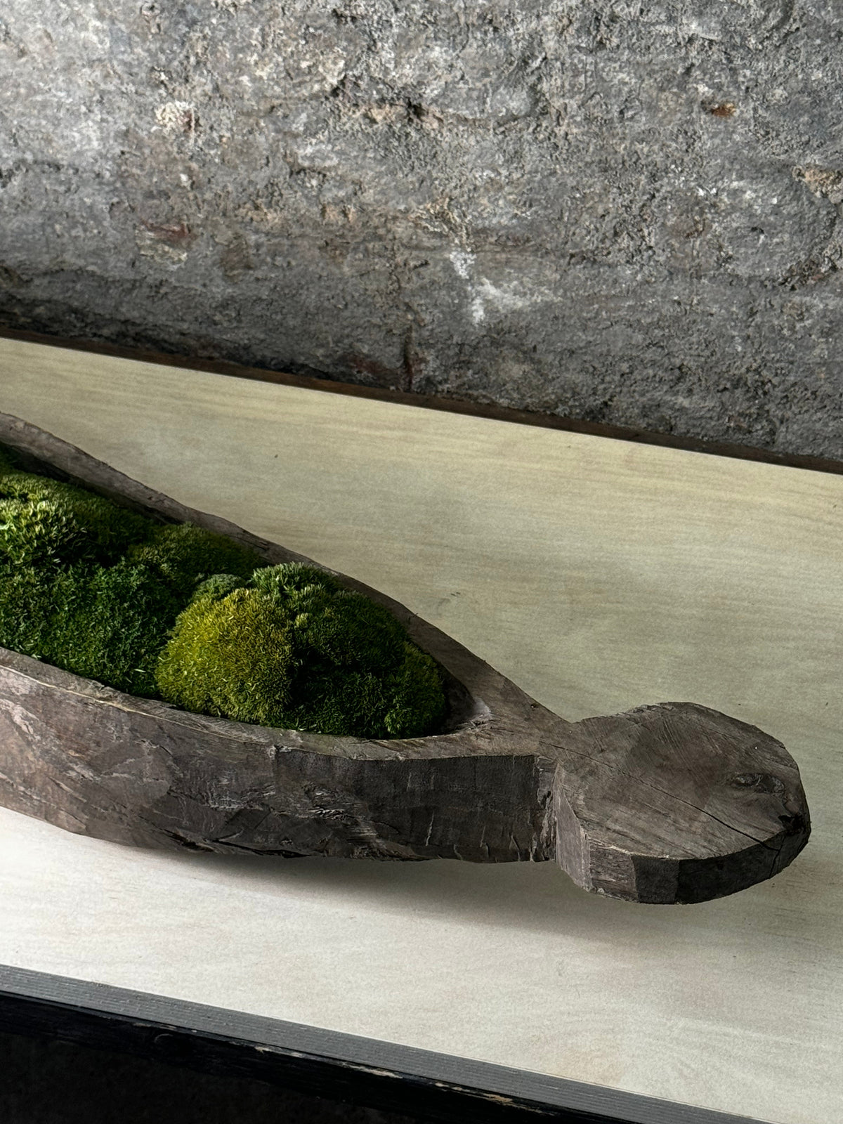 Mokoro Canoe with Preserved Moss Table Display FR56