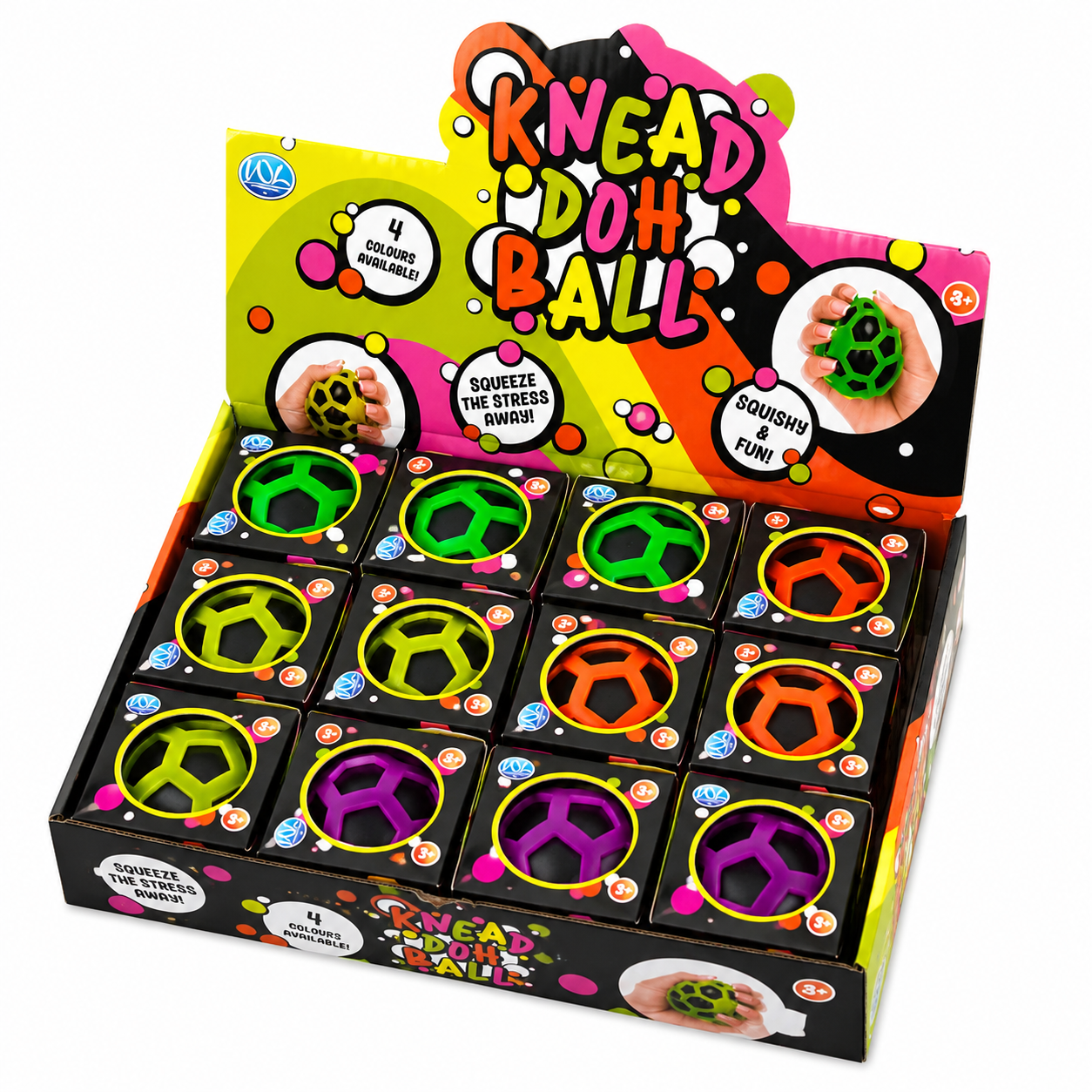 Neon squishy knead doh ball