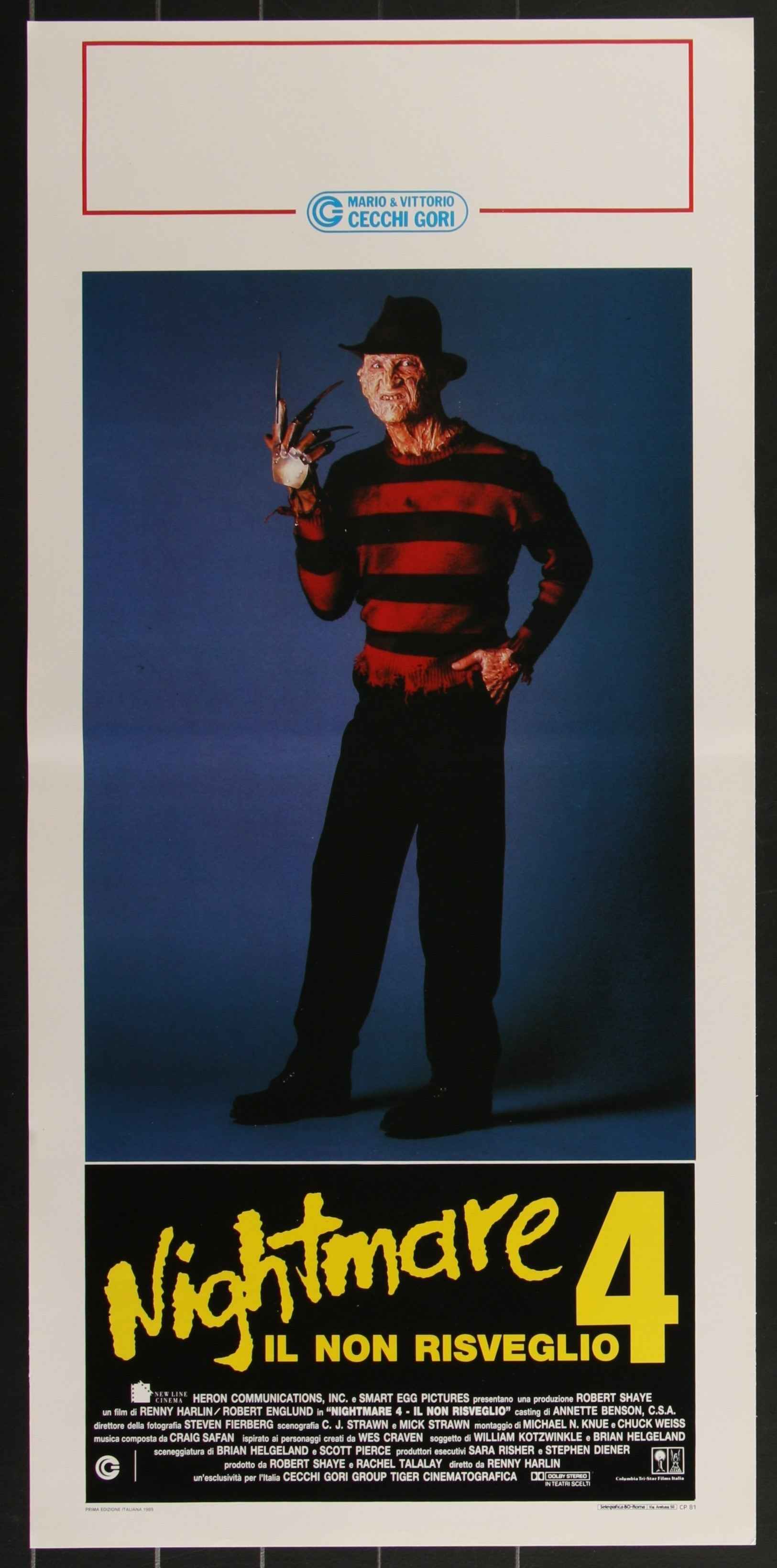 A Nightmare On Elm Street 4: The Dream Master (1988) Original Italian Locandina Movie Poster