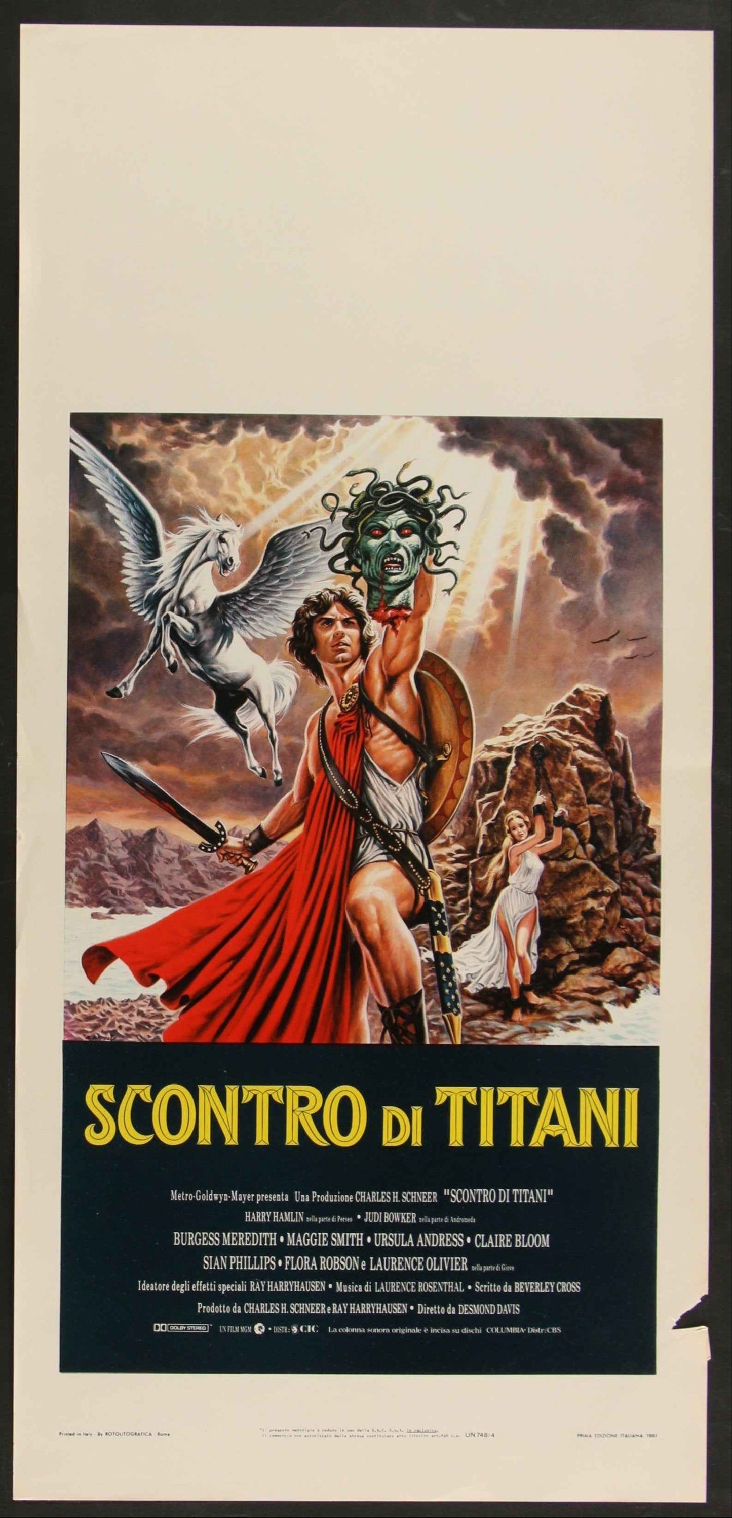Clash Of The Titans (1981) Original Italian Locandina Movie Poster