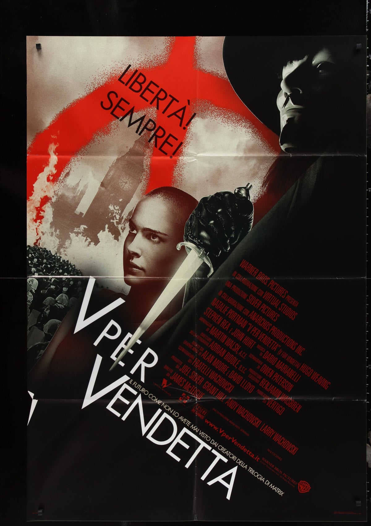 V For Vendetta (2006) Original Italian One Panel Movie Poster