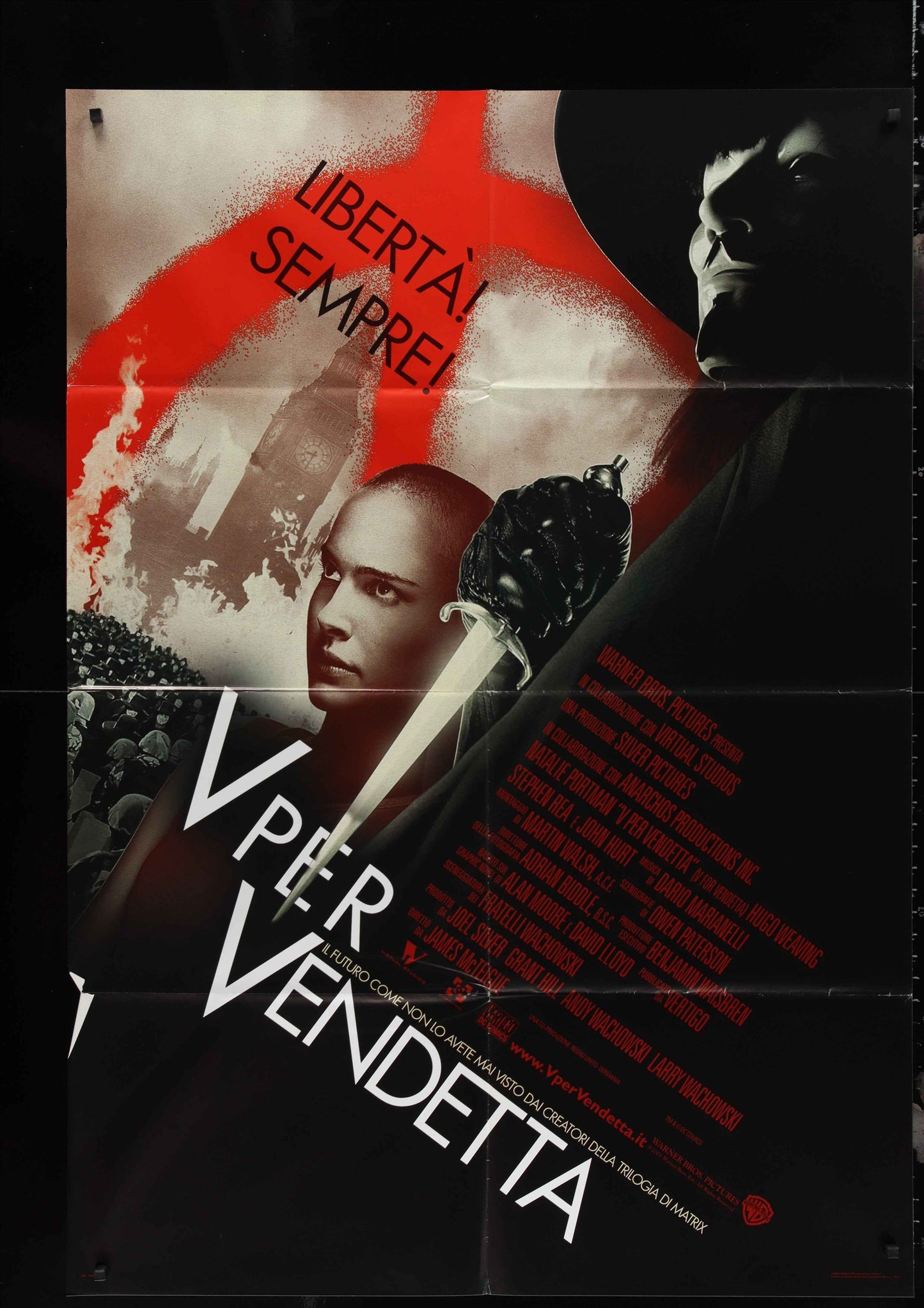 V For Vendetta (2006) Original Italian One Panel Movie Poster
