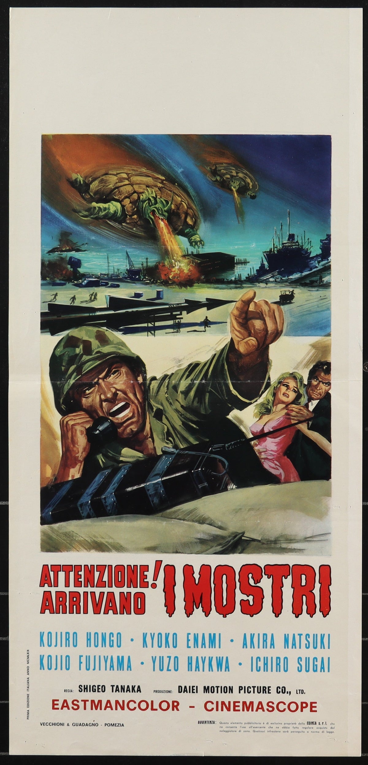 Gamera vs Barugon (1969) Original Italian Locandina Movie Poster