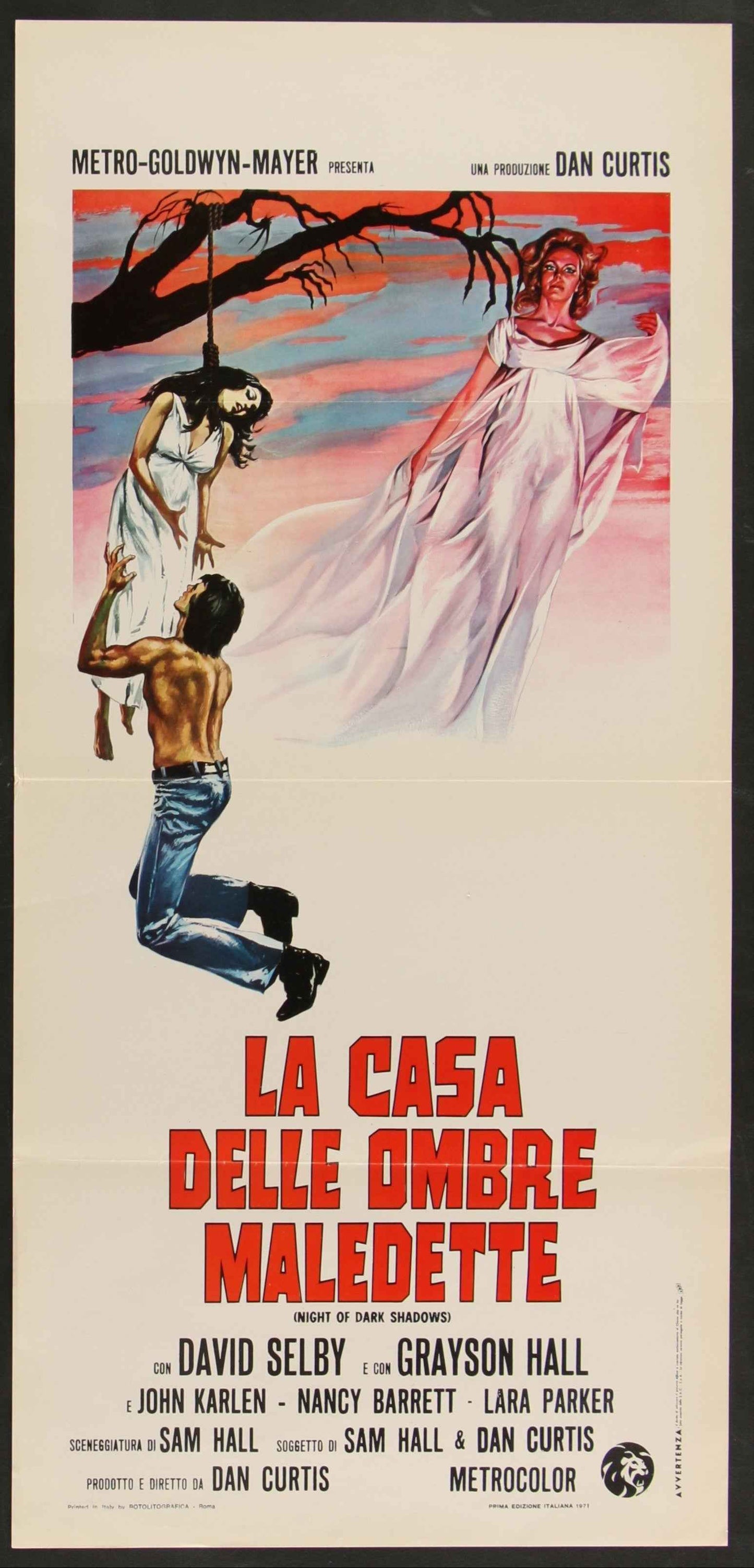 Night Of Dark Shadows (1972) Original Italian Locandina Movie Poster