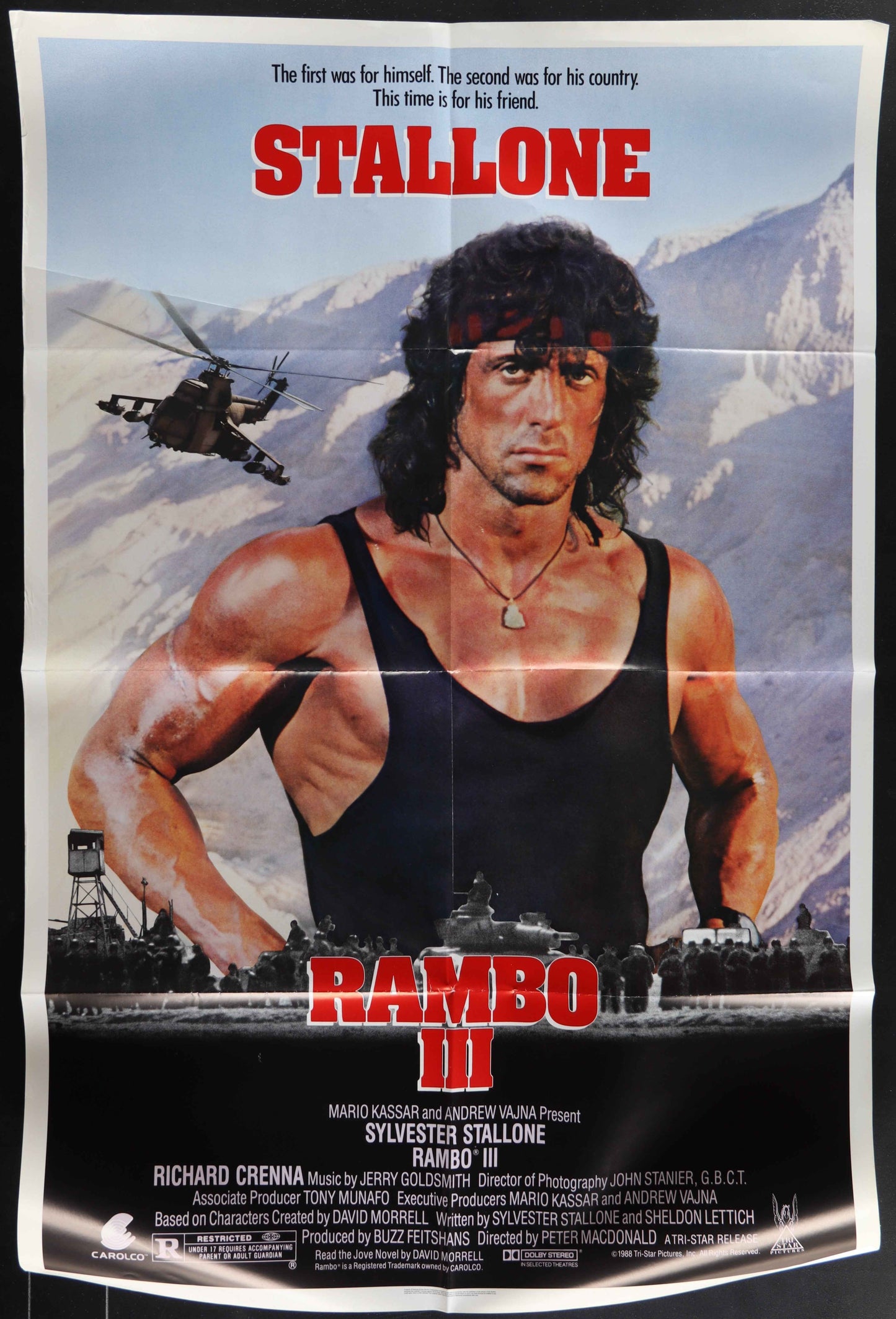 Rambo III (1988) Original US One Sheet Movie Poster