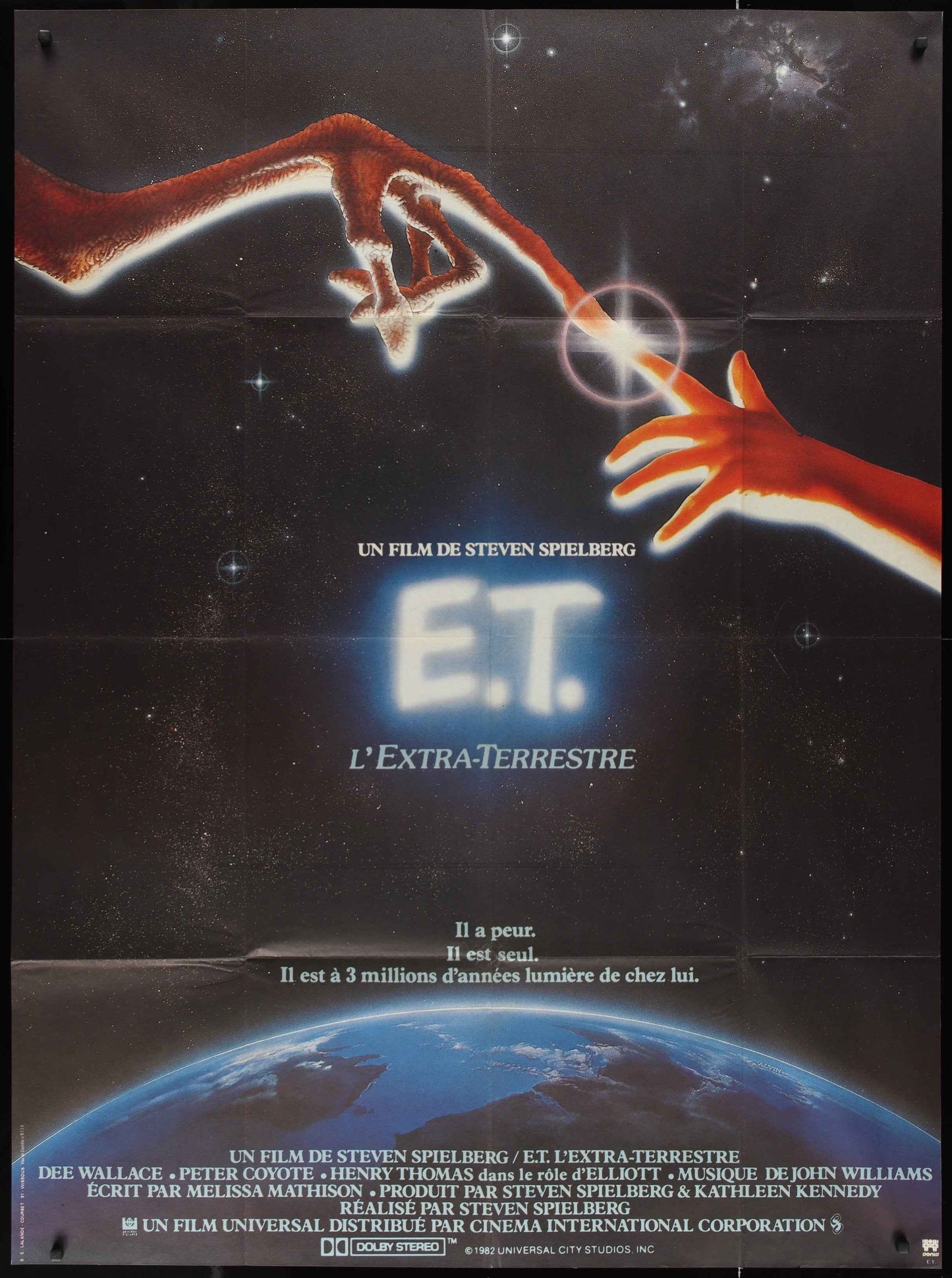 E.T. The Extra Terrestrial (1982) Original French Grande Movie Poster