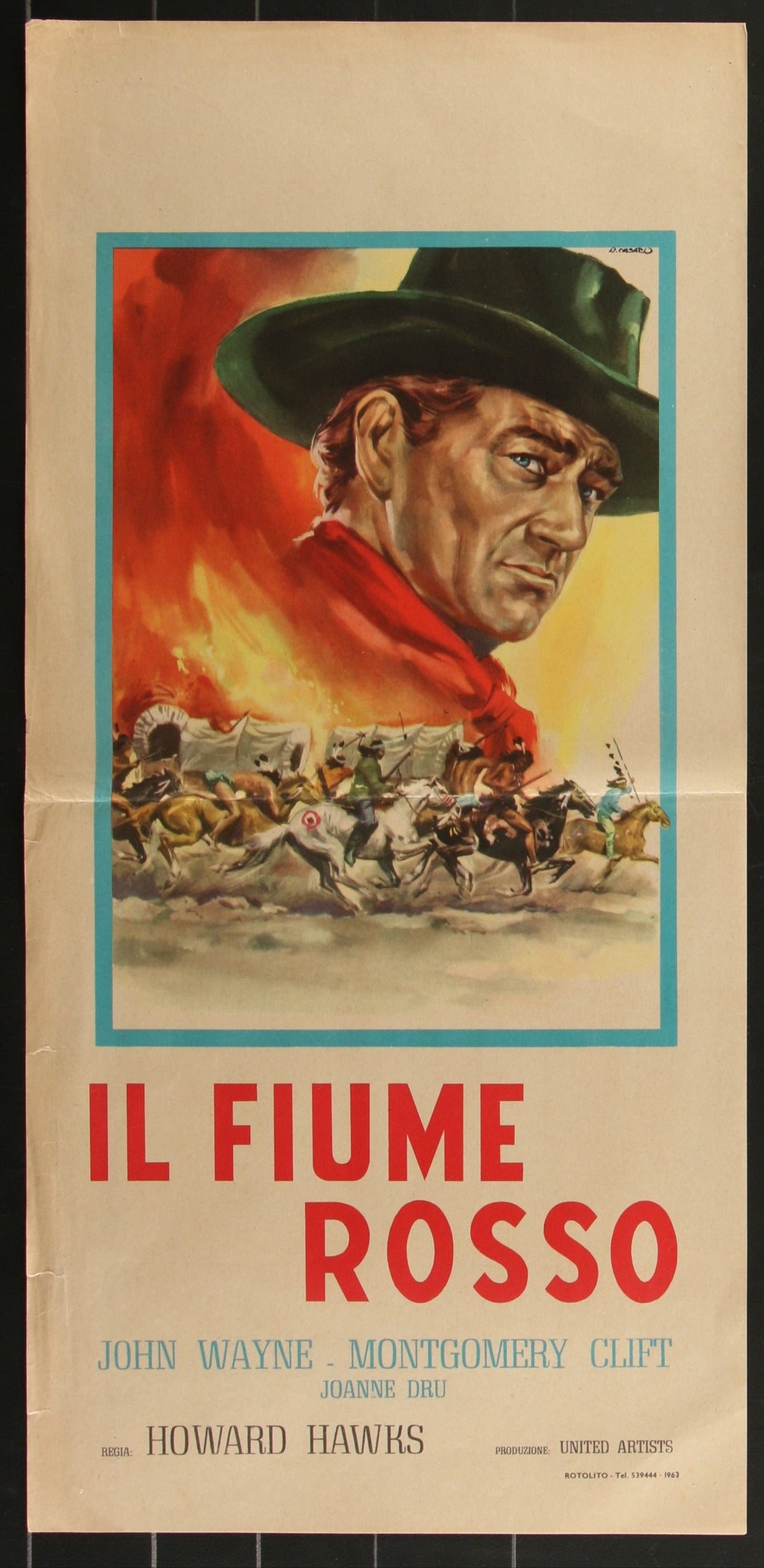 Red River (1963 RR) Original Italian Locandina Movie Poster