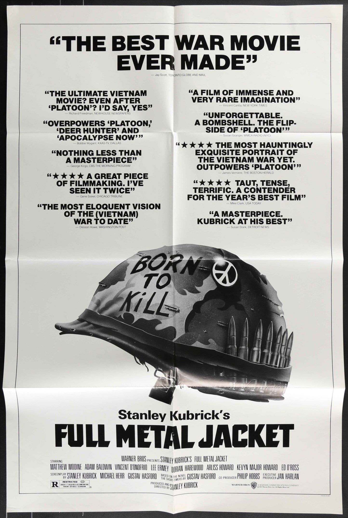 Full Metal Jacket (1987) Original US One Sheet Movie Poster