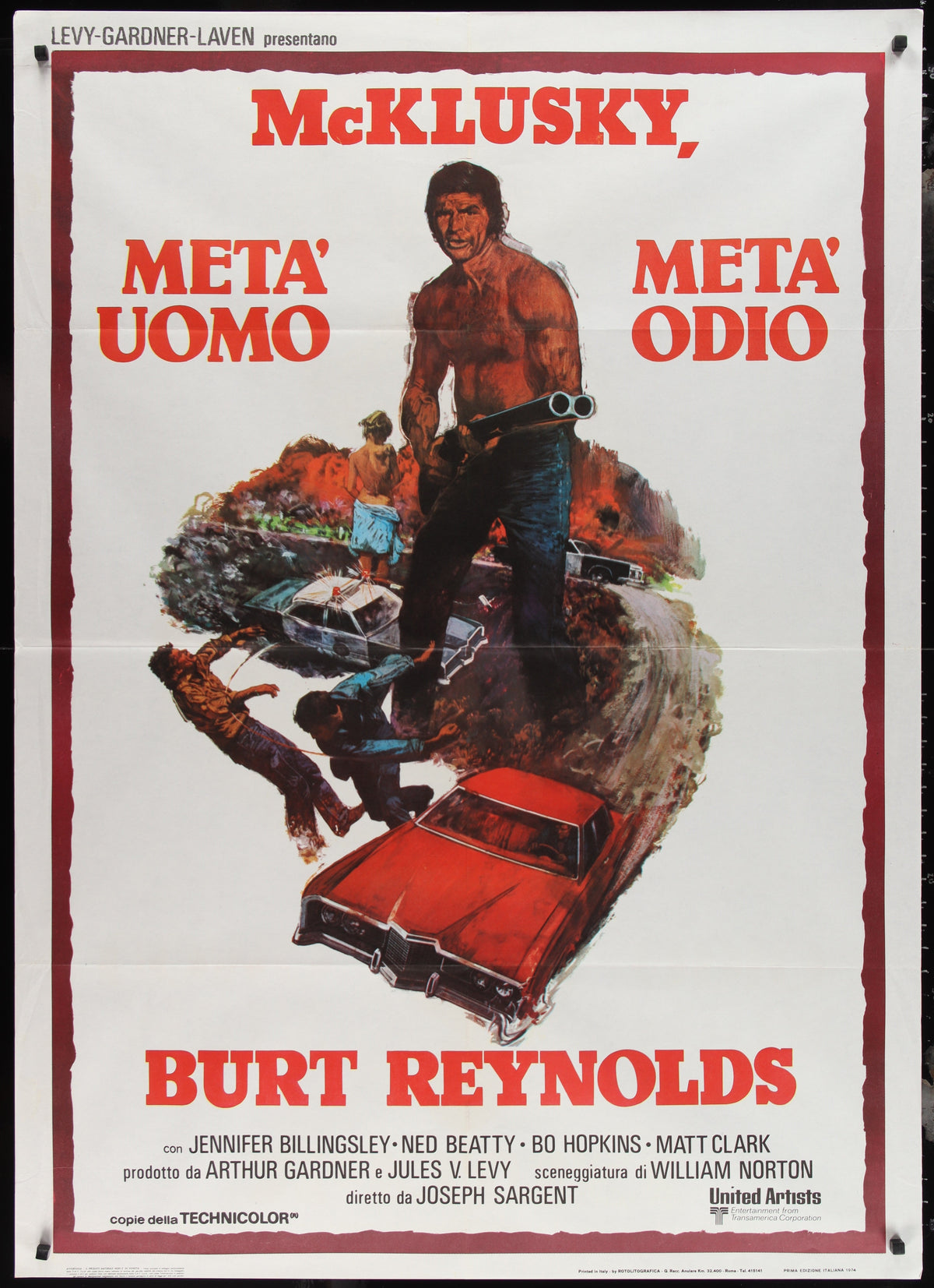 White Lightning (1973) Original Italian One Panel Movie Poster