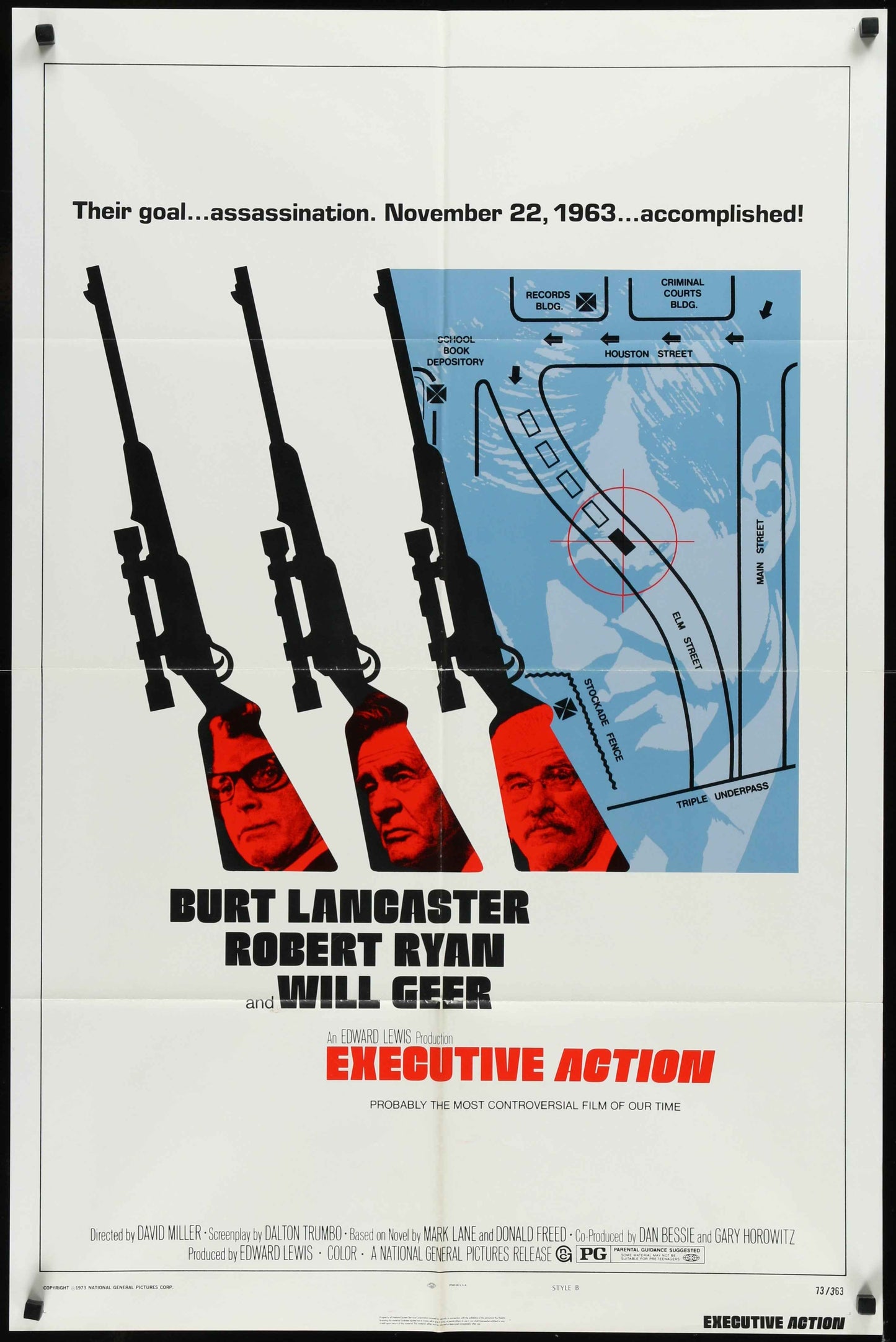 Executive Action (1973) Original US One Sheet Movie Poster