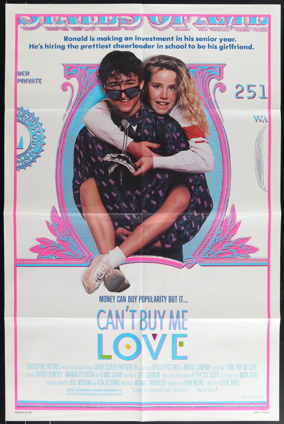 Can't Buy Me Love (1987) Original US One Sheet Movie Poster