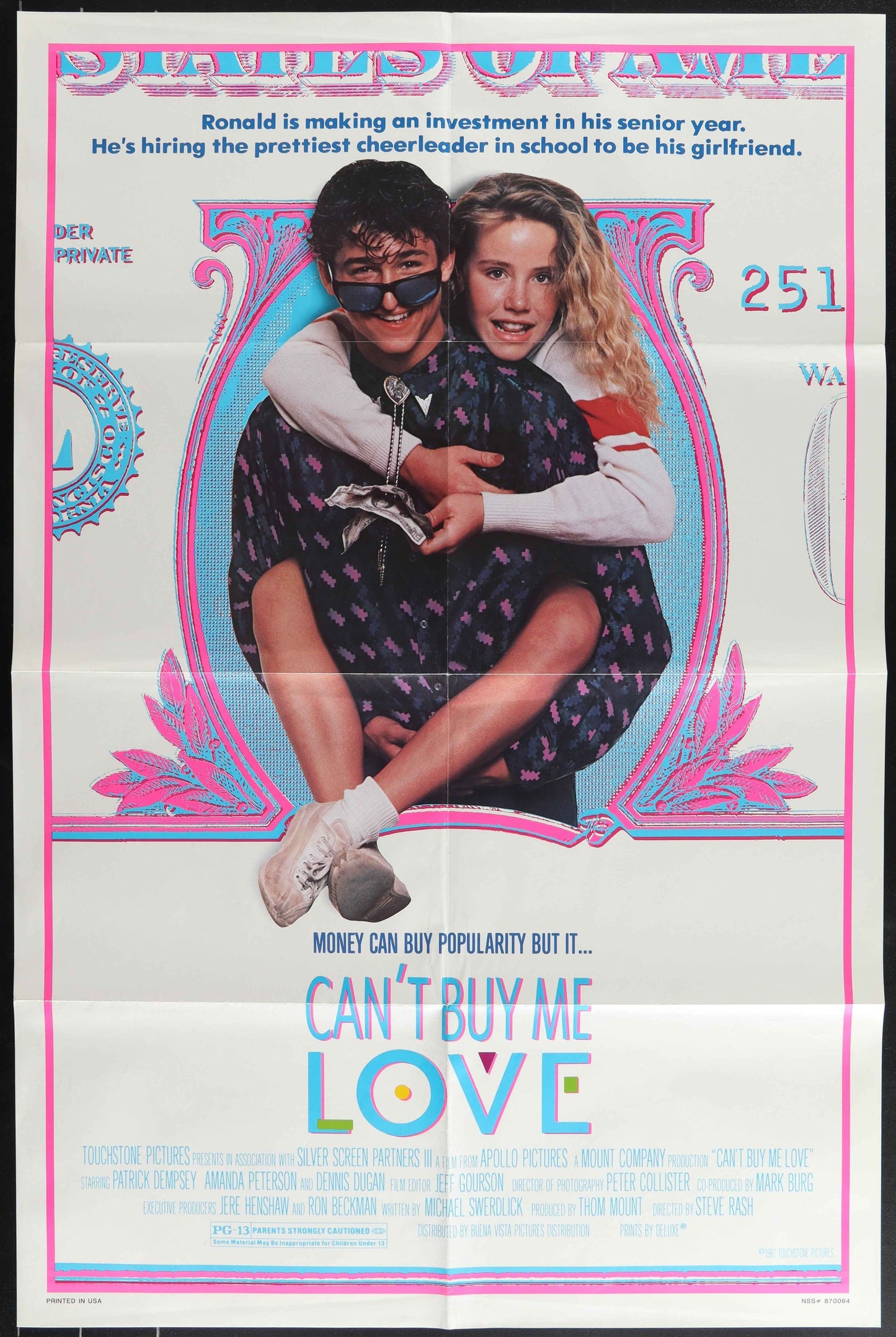 Can't Buy Me Love (1987) Original US One Sheet Movie Poster