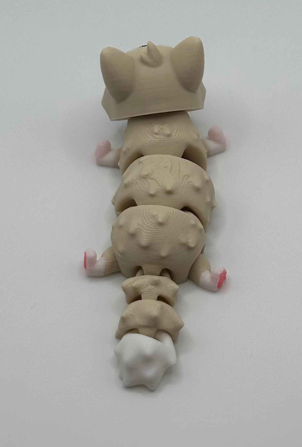 3D Printed Flexi Corgi Dog | Fidget Toy | Desk Buddy | Keychain | Keyring Gift for Dog Lovers | Cute Articulated Animal