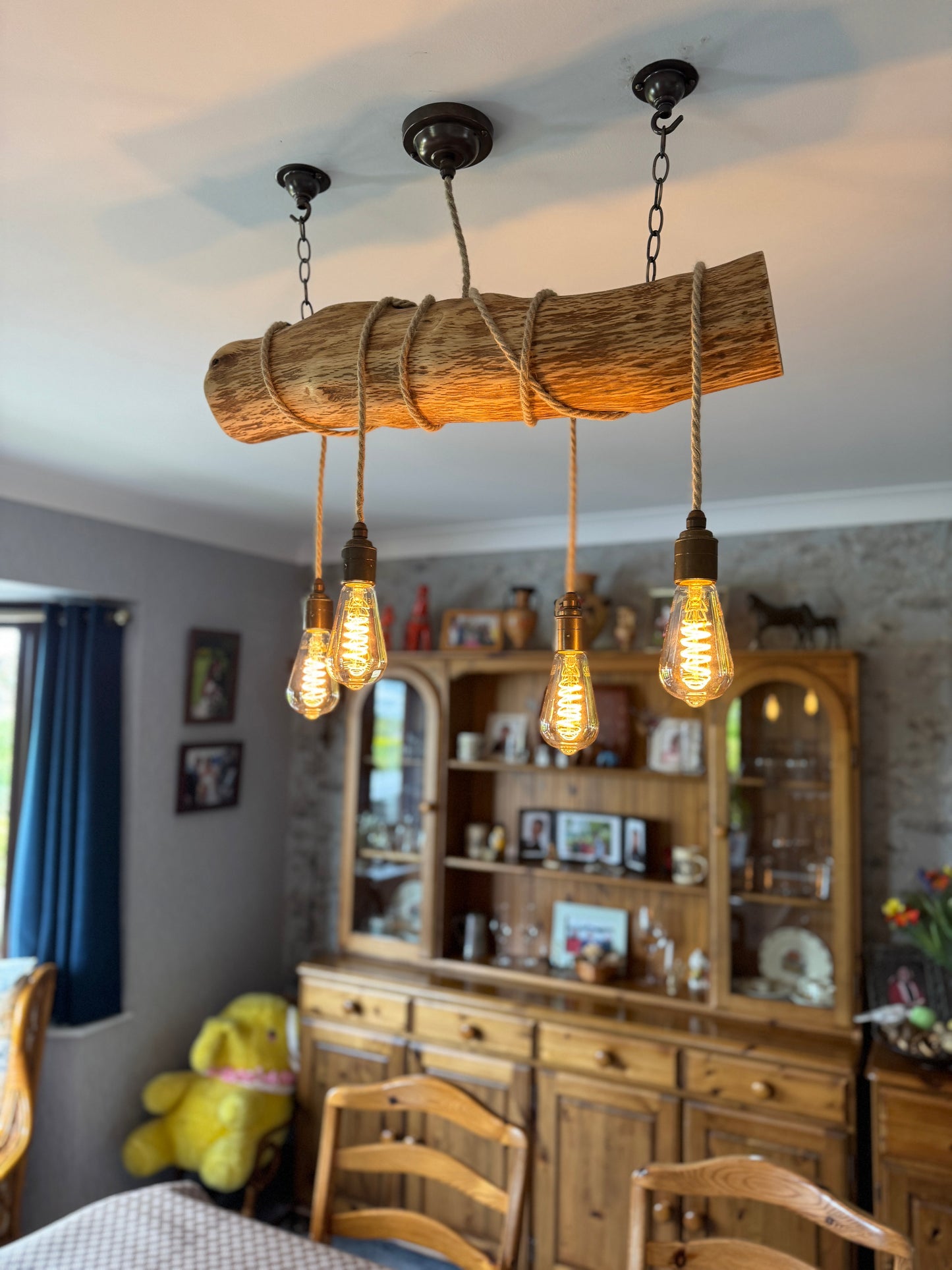 Rustic Oak Wrap Around Chandelier
