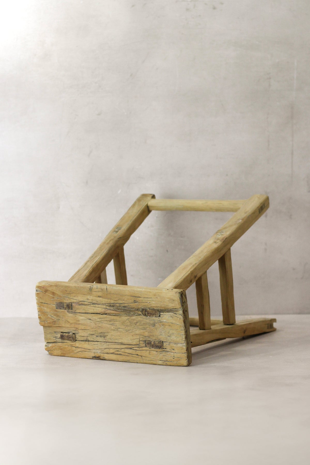 Vintage Rustic Elm Wood Stool - Medium - No 70