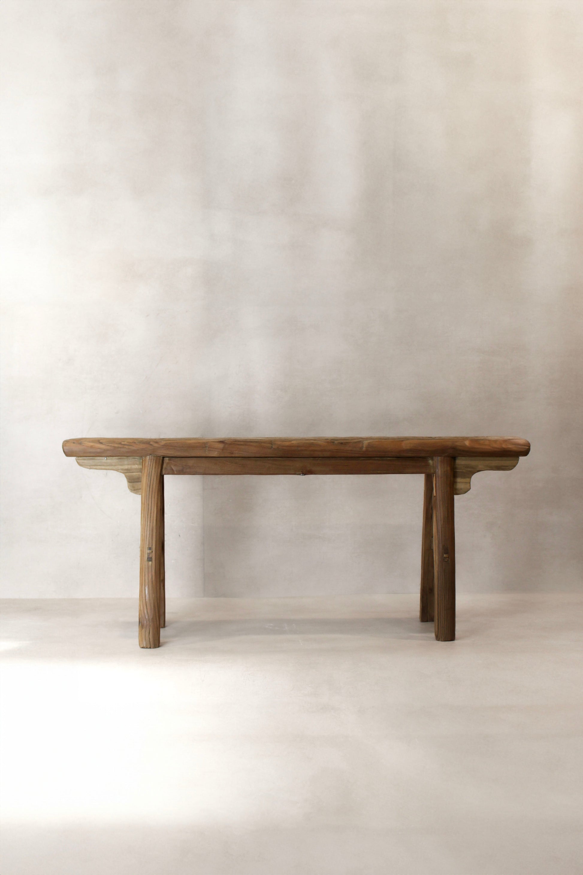 Antique Rustic Elm Wood Bench 02