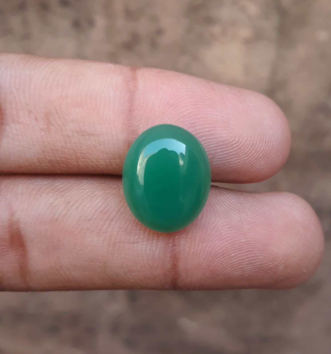 11.6ct Natural Chrysoprase Stone - Cabochon Chrysoprase - Green Chalcedony -17x14x6mm