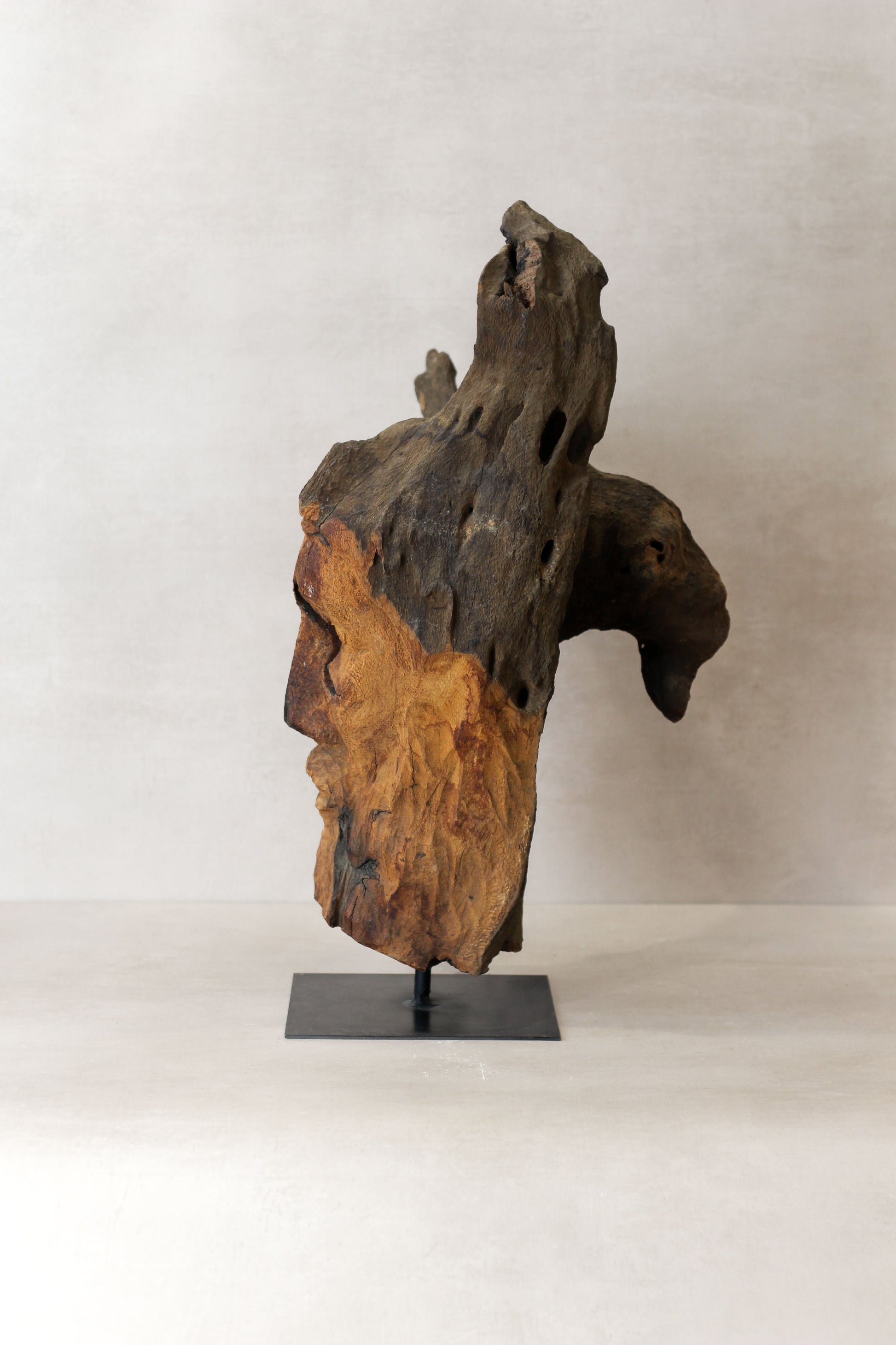 Rizimu Chiwawa Carved Driftwood Head Sculpture - Zimbabwe