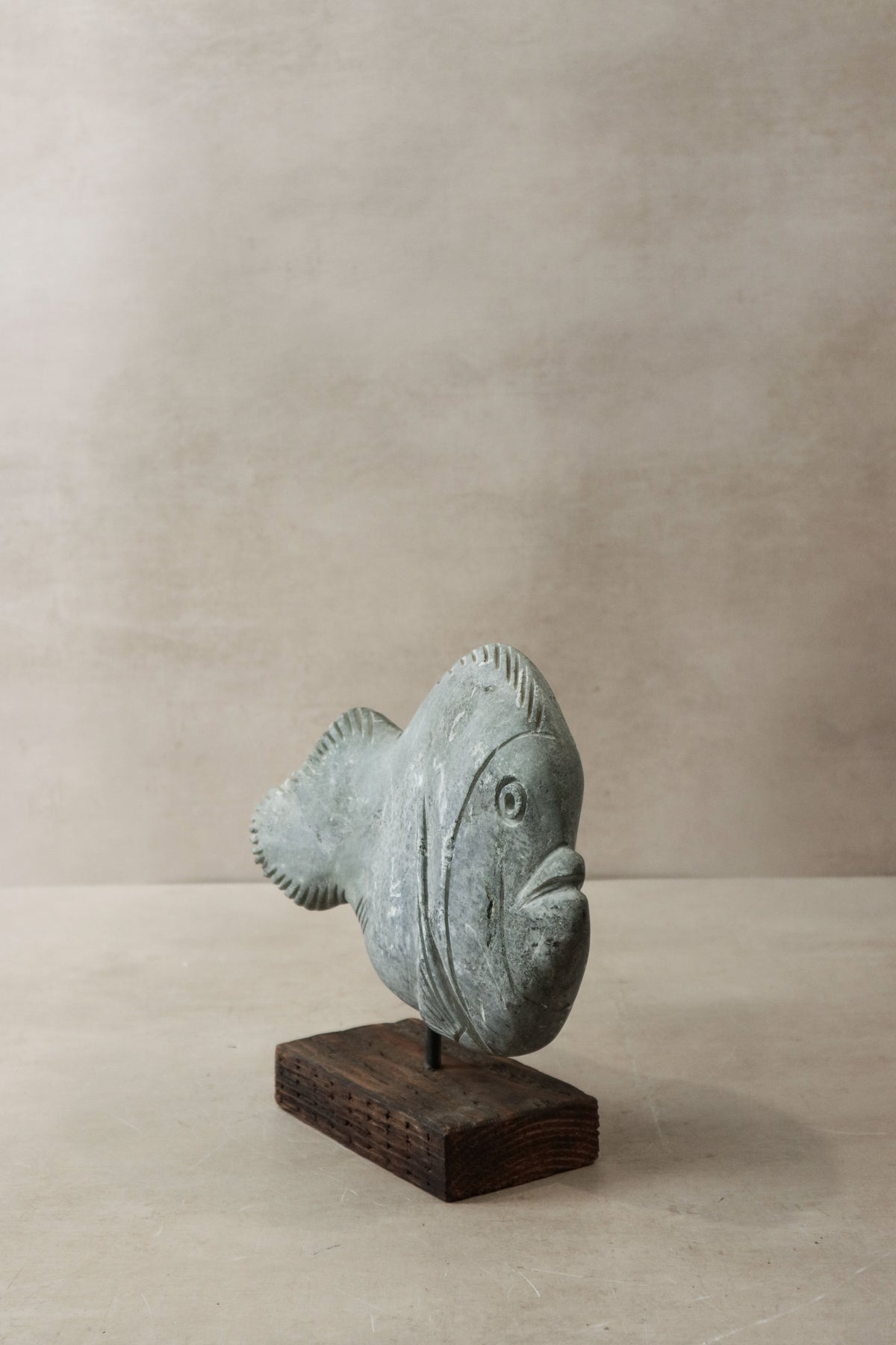 Stone Fish Sculpture - Zimbabwe - 33.5