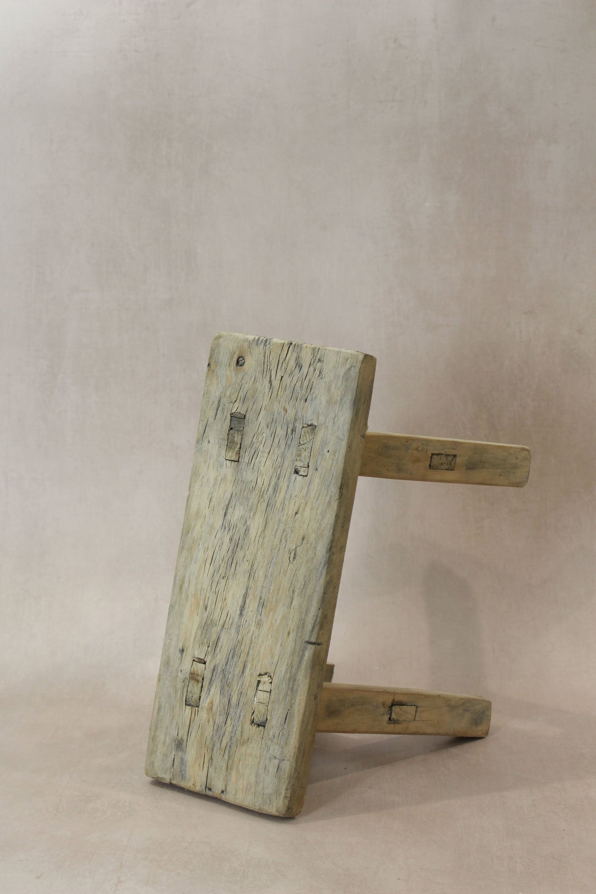 Vintage Rustic Elm Wood Stool - Small - No 23