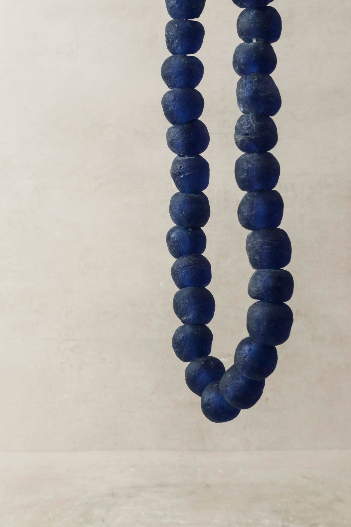 Ghana Glass Beads Necklace, Blue - 85.1